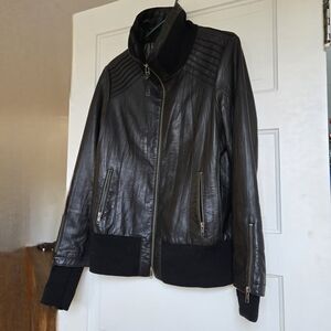 Mackage black leather jacket